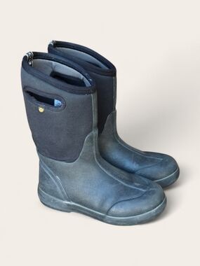 Bogs Kids Black and Gray Waterproof Pull-On Boots